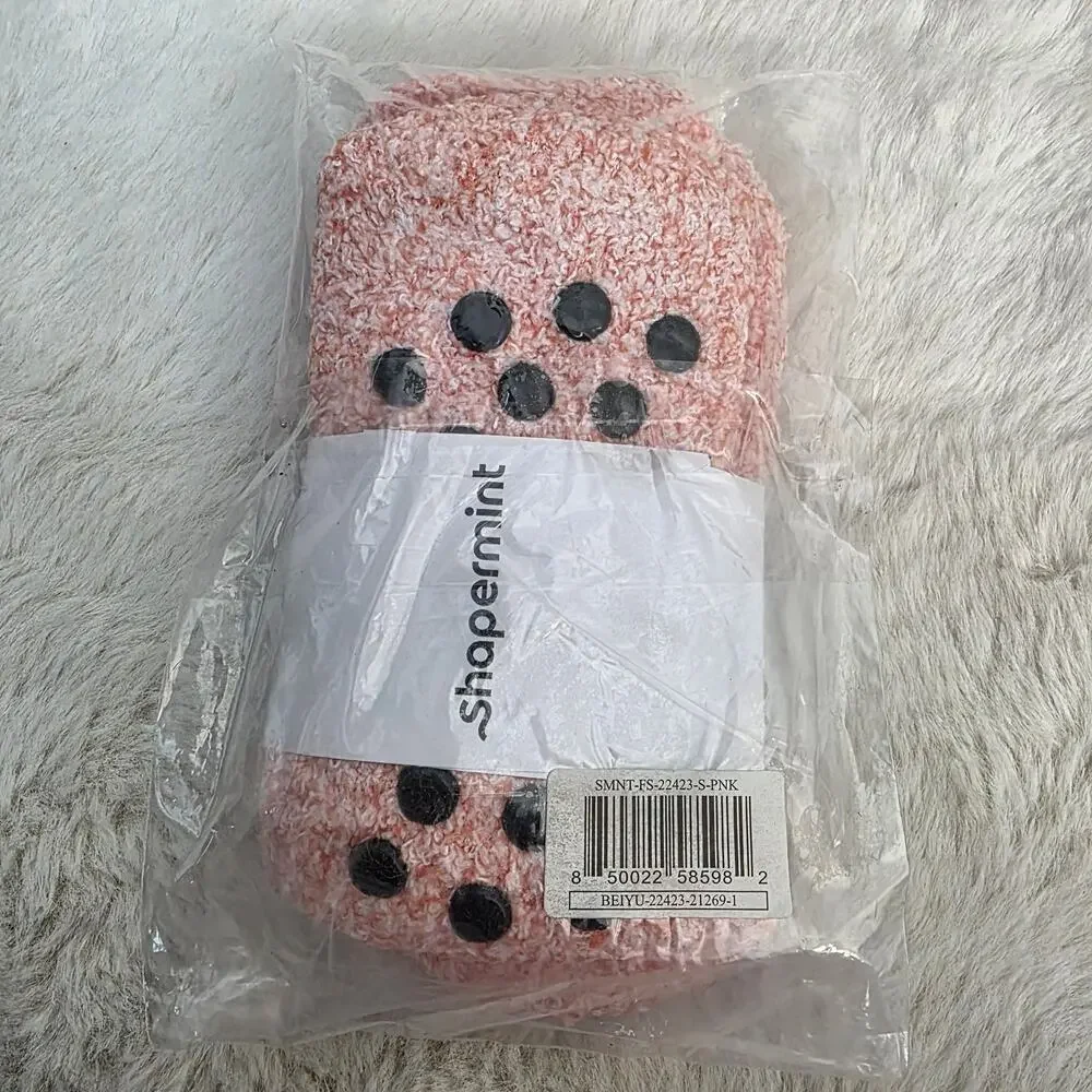 NWT Shapermint Pink Fuzzy Slipper Sock Small